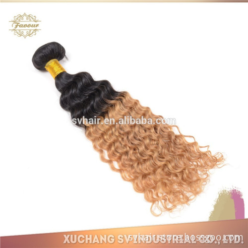 wholesale price brazilian ombre weave hair Hot sale deep wave two tone hair,100% human ombre hair brazilian remy hair weave